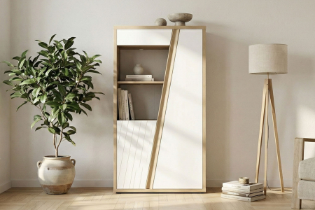 Vaisselier en bois 2 portes pratique et design, fabriqué en France