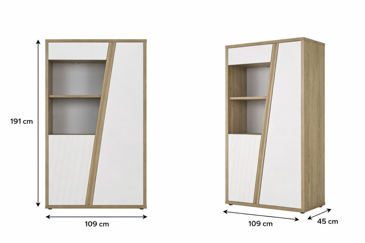Vaisselier en bois 2 portes pratique et design, fabriqué en France