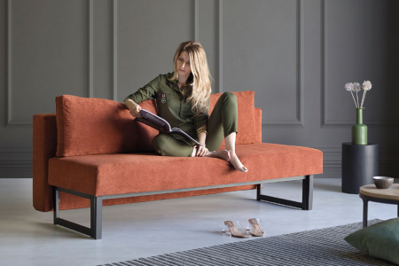 Canapé convertible 2 places tissu – Design épuré et couchage confortable