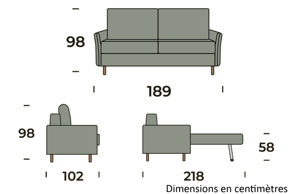 Canapé 2 places convertible ouverture express – Confort et design