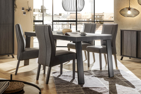 Table à manger pieds métal 6-8 personnes Onyx – Style moderne et convivialité