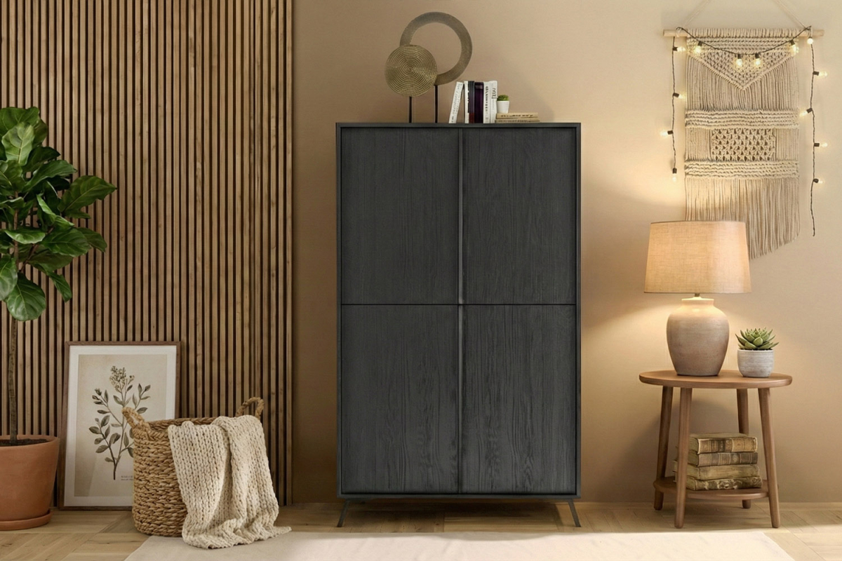 Buffet haut 2 portes Onyx – Rangement moderne et design
