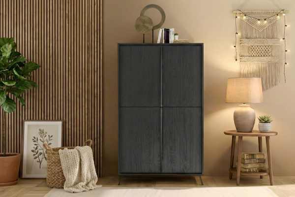 Buffet haut 2 portes Onyx – Rangement moderne et design