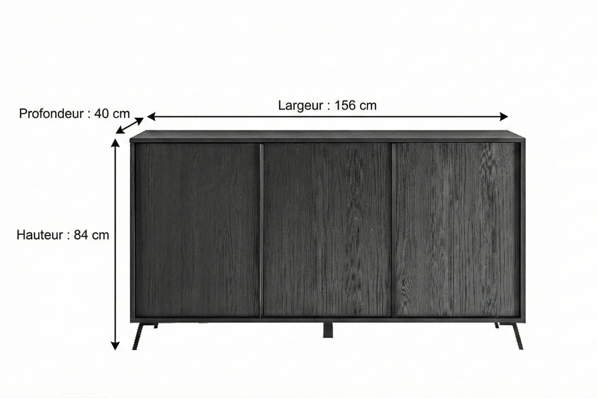 Buffet 3 portes 155 cm Onyx – Design, élégance et fonctionnalité