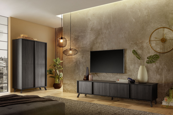 Meuble TV 4 portes 205 cm Onyx – Design et élégance pour votre salon