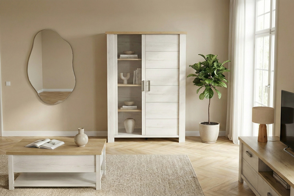 Vaisselier en bois 2 portes solide, durable et élégant