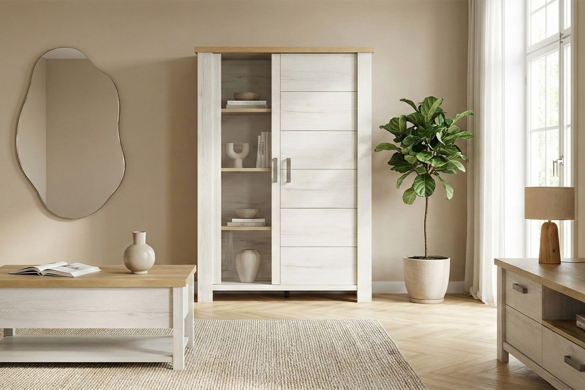 Vaisselier en bois 2 portes solide, durable et élégant
