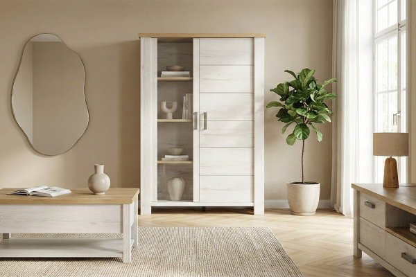 Vaisselier en bois 2 portes solide, durable et élégant