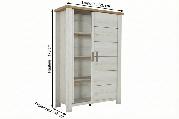 Vaisselier en bois 2 portes solide, durable et élégant