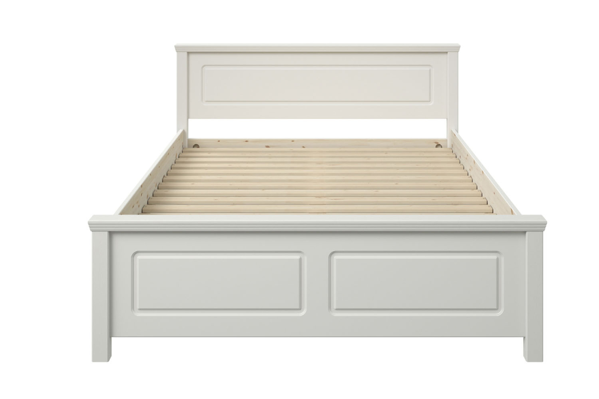 Lit en bois avec tête de lit blanc – Élégance et solidité durable