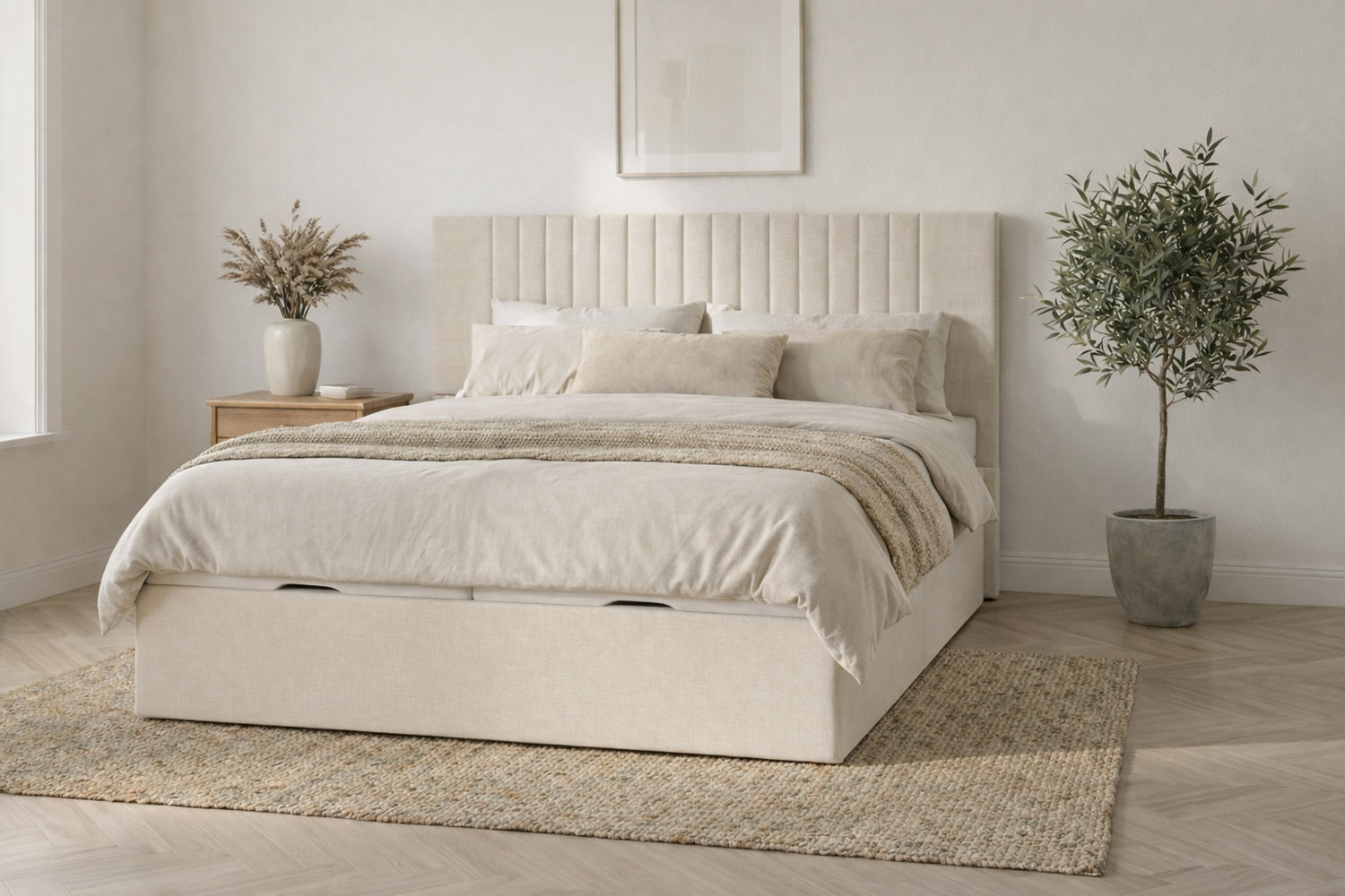 Tête de lit matelassée en tissu Jade – Élégance et stabilité