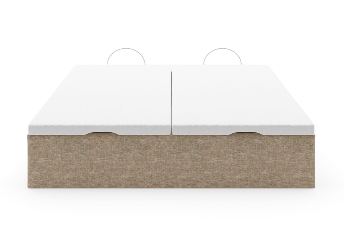 Lit coffre matelassé en tissu Jade – Finition haut de gamme