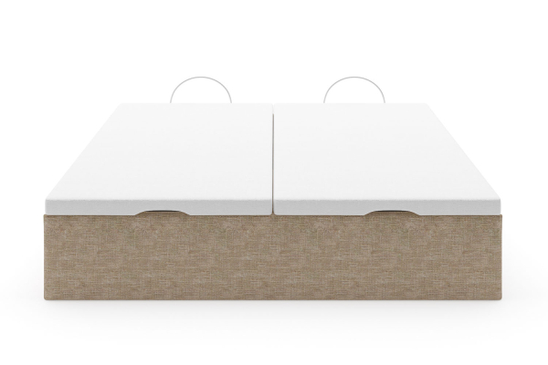 Lit coffre matelassé en tissu Jade – Finition haut de gamme