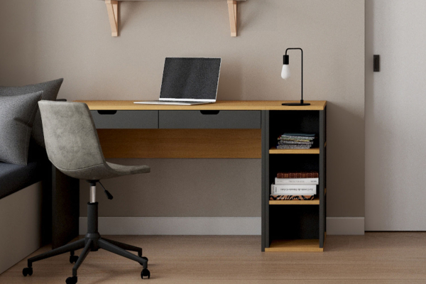 Bureau 2 tiroirs avec caisson Sofia
