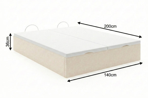 Lit coffre matelassé en tissu Jade – Finition haut de gamme