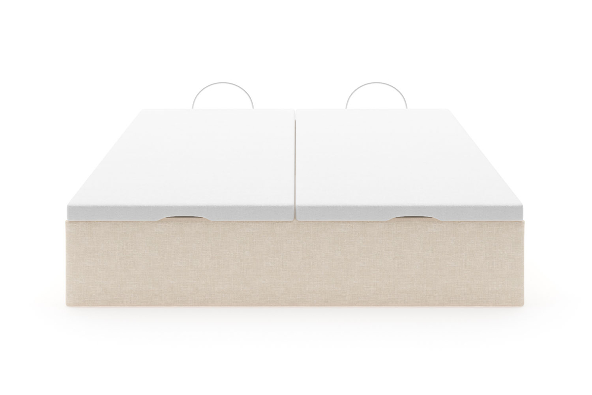Lit coffre matelassé en tissu Jade – Finition haut de gamme