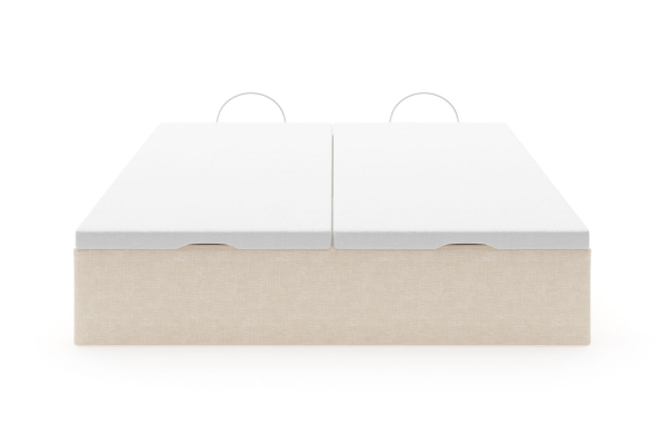 Lit coffre matelassé en tissu Jade – Finition haut de gamme