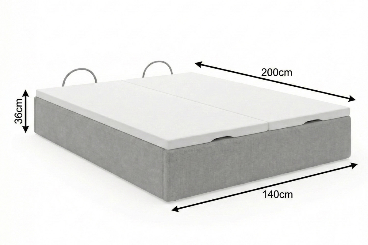 Lit coffre matelassé en tissu Jade – Finition haut de gamme