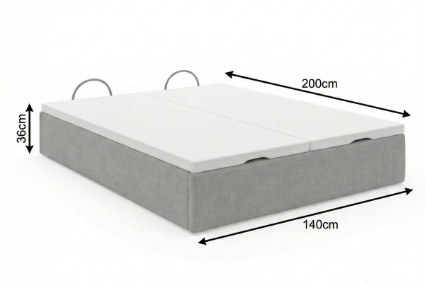 Lit coffre matelassé en tissu Jade – Finition haut de gamme