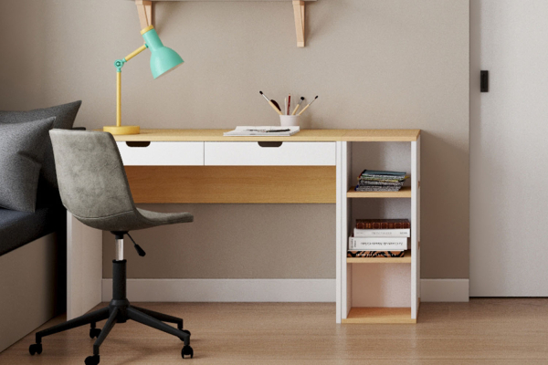 Bureau 2 tiroirs avec caisson Sofia