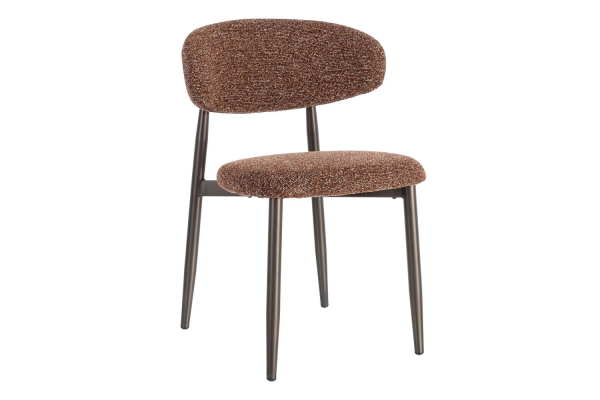 Chaise en tissu texturé et pieds métal Milo – Élégance et style