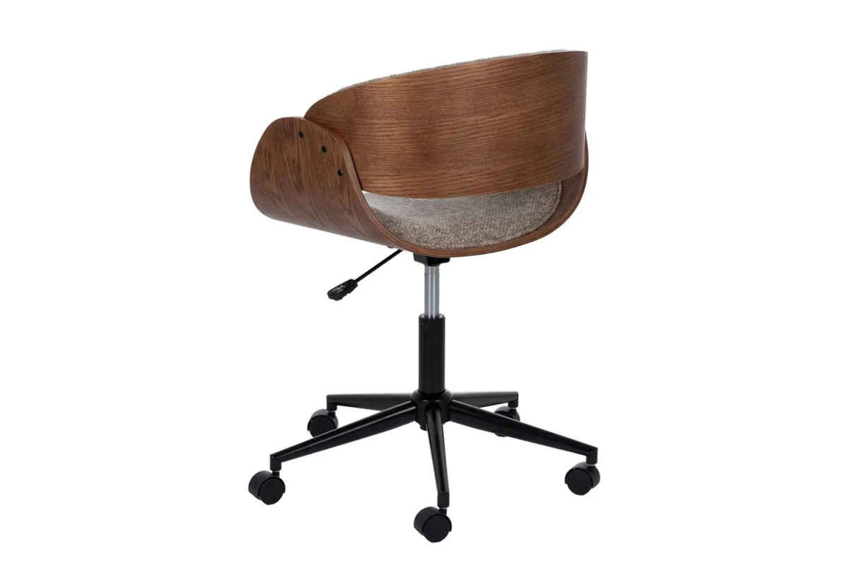 Chaise de bureau en bois massif et tissu Alwen