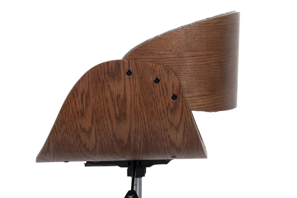 Chaise de bureau en bois massif et tissu Alwen