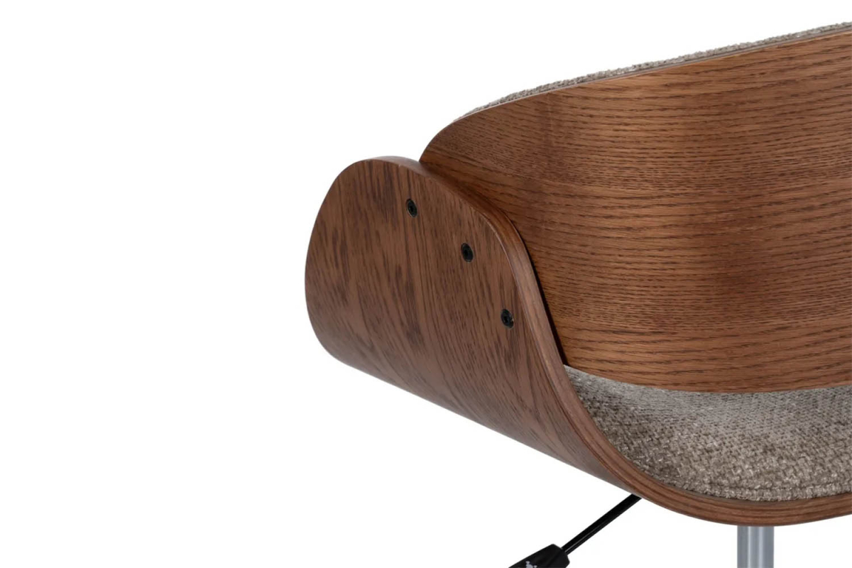 Chaise de bureau en bois massif et tissu Alwen