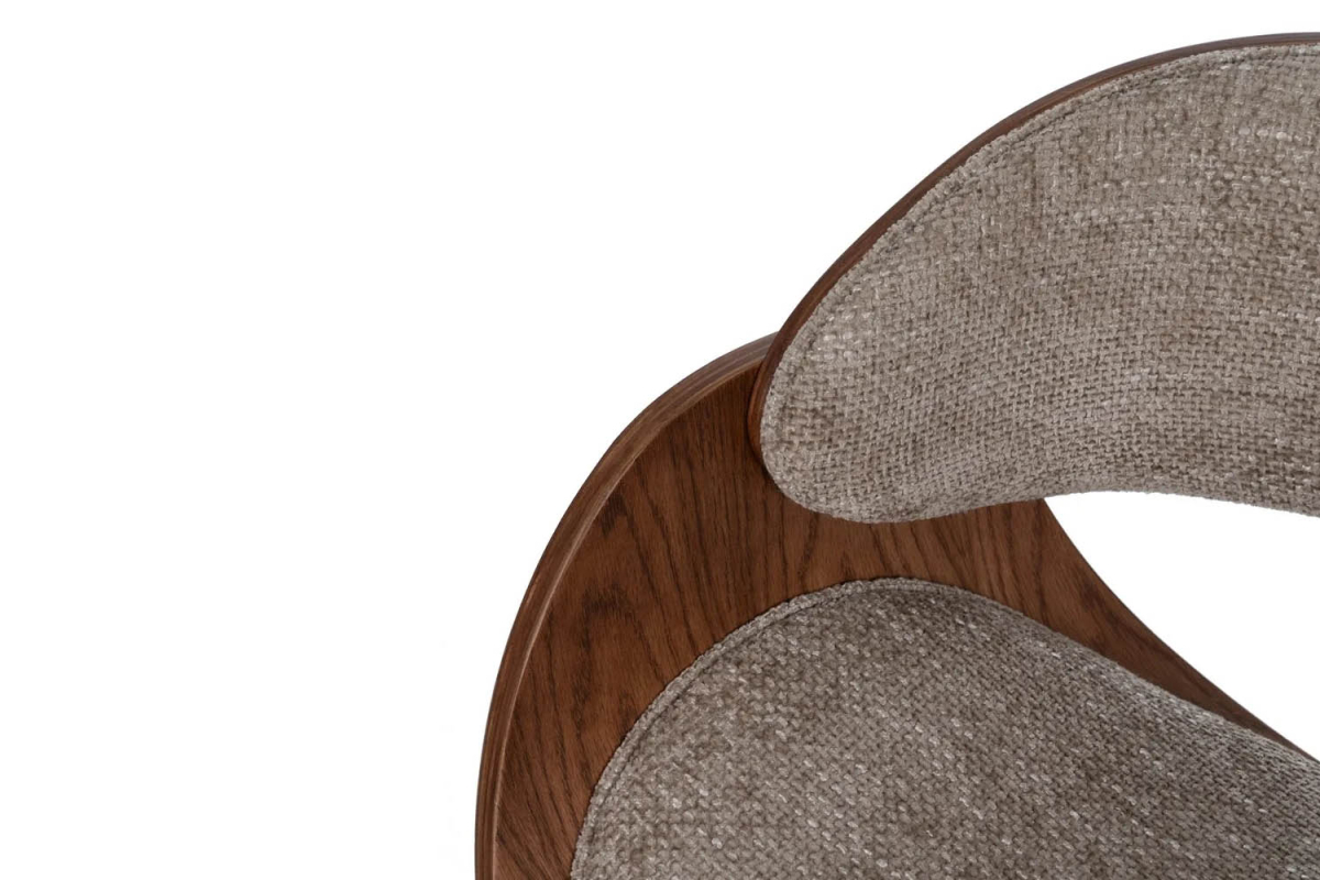 Chaise de bureau en bois massif et tissu Alwen