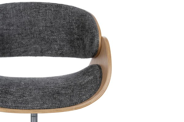 Chaise de bureau en bois massif et tissu Alwen