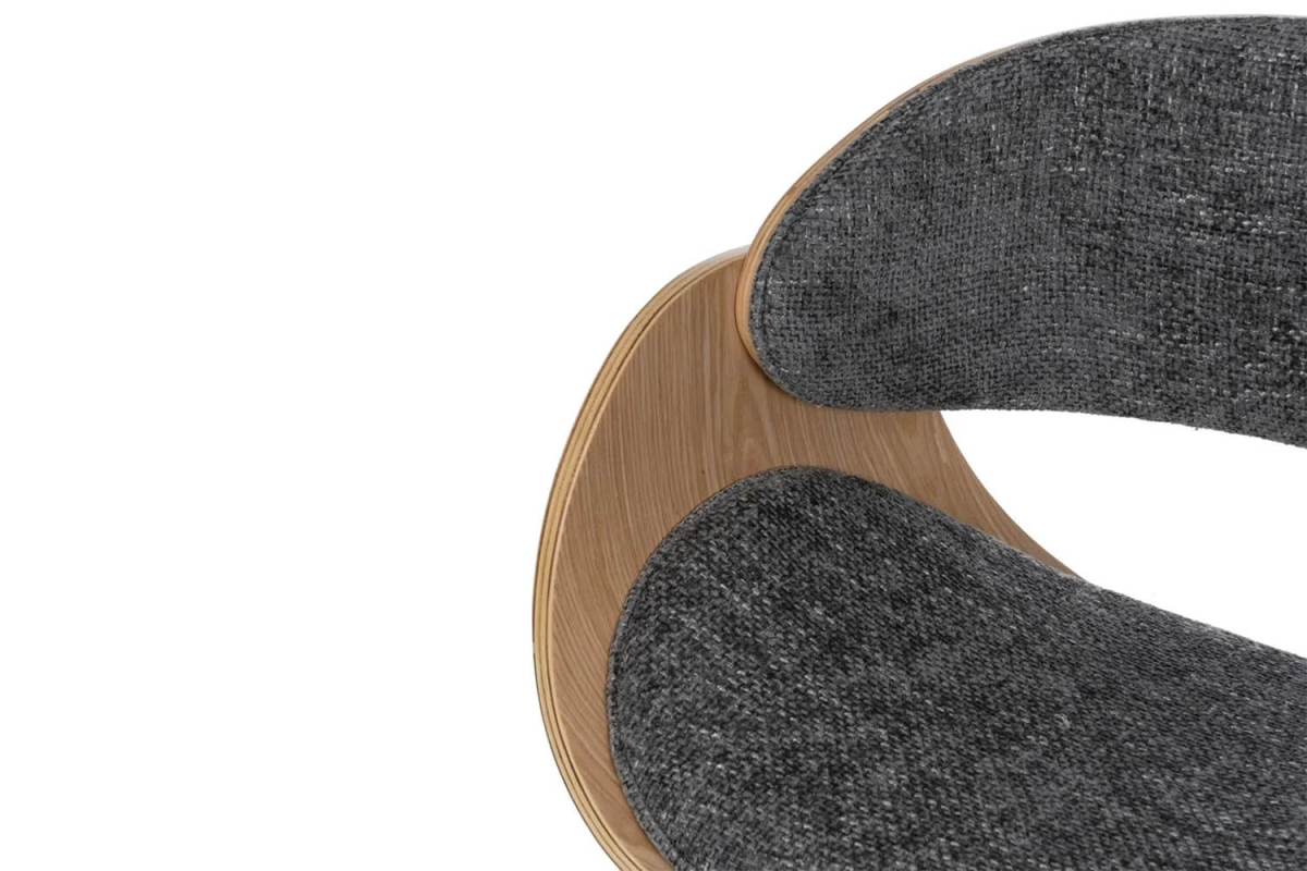 Chaise de bureau en bois massif et tissu Alwen