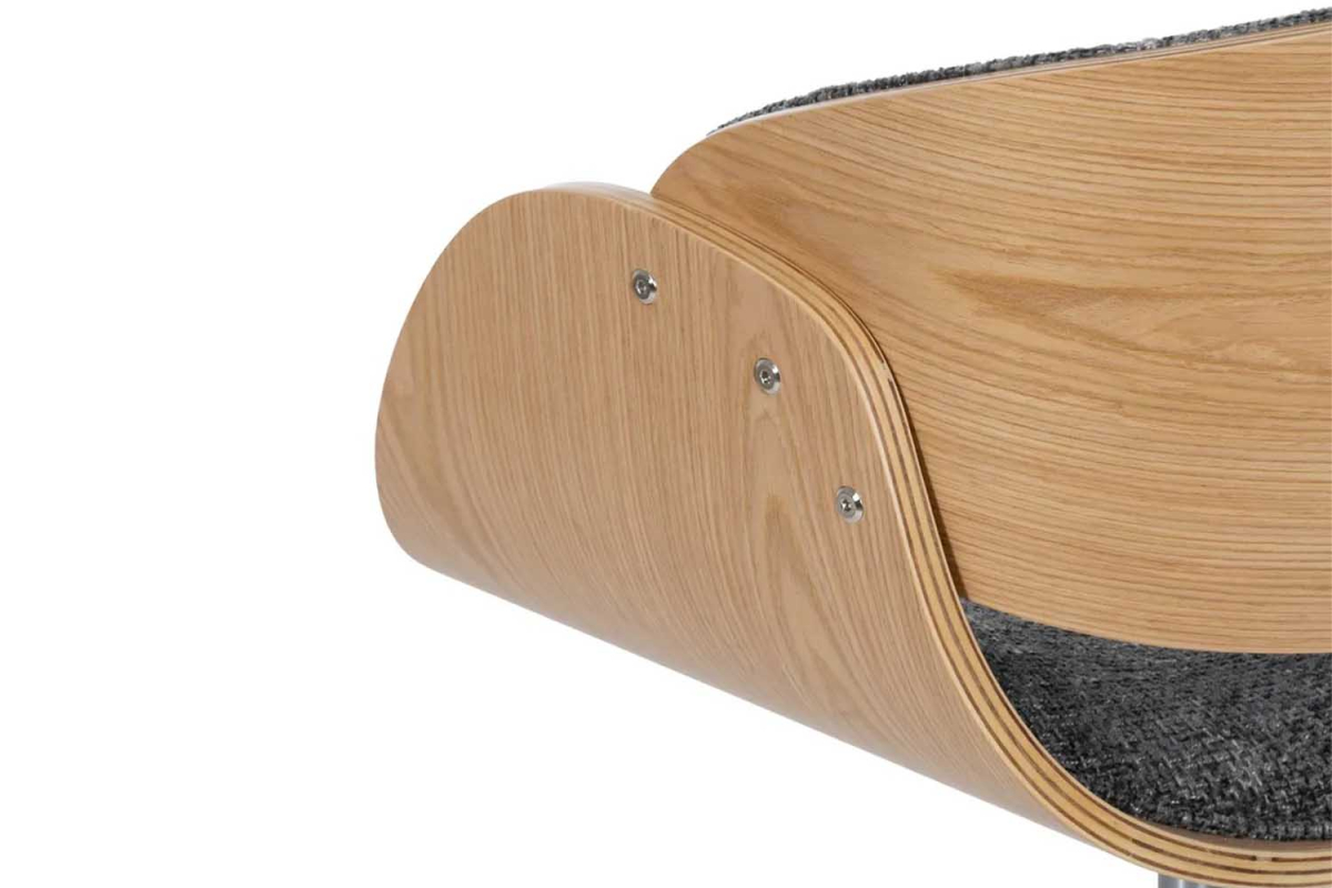 Chaise de bureau en bois massif et tissu Alwen