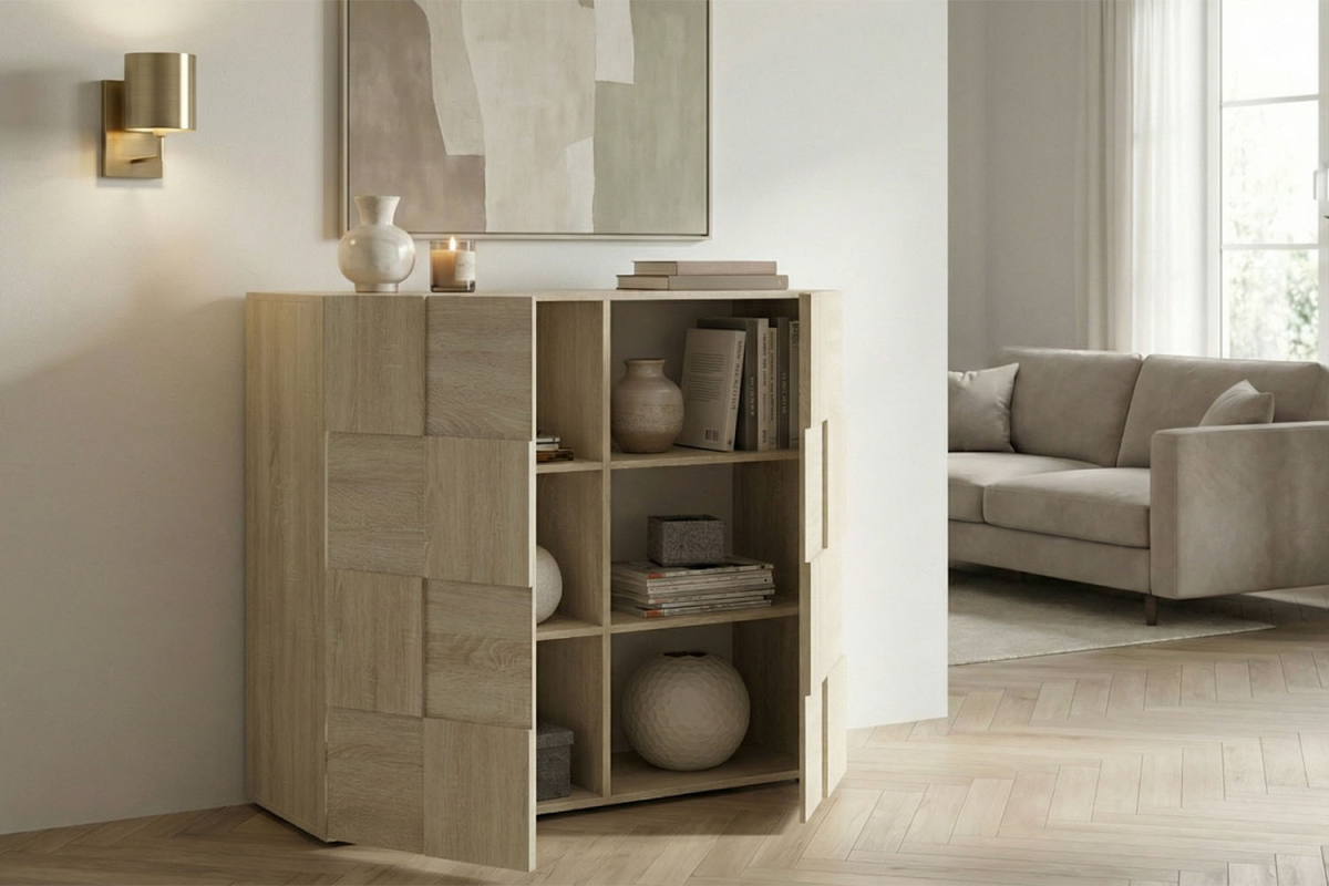Buffet haut 2 portes 120 cm Calvi – design et rangement pratique