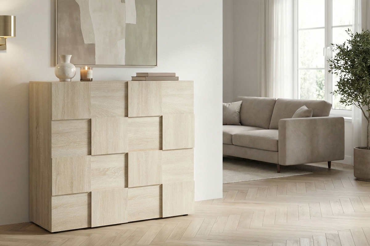 Buffet haut 2 portes 120 cm Calvi – design et rangement pratique