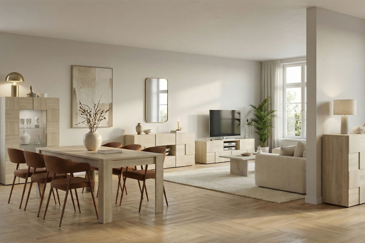 Buffet 2 portes 2 tiroirs 180 cm Calvi – Élégance et rangement