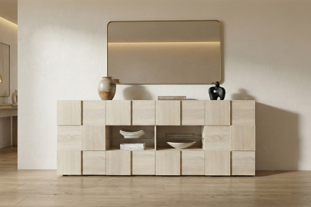 Buffet 2 portes 4 tiroirs 240 cm Calvi – Rangement grand format