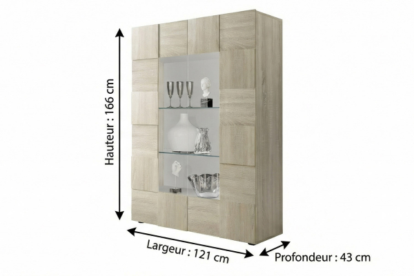 Vaisselier 2 portes vitrées Calvi – Rangement raffiné