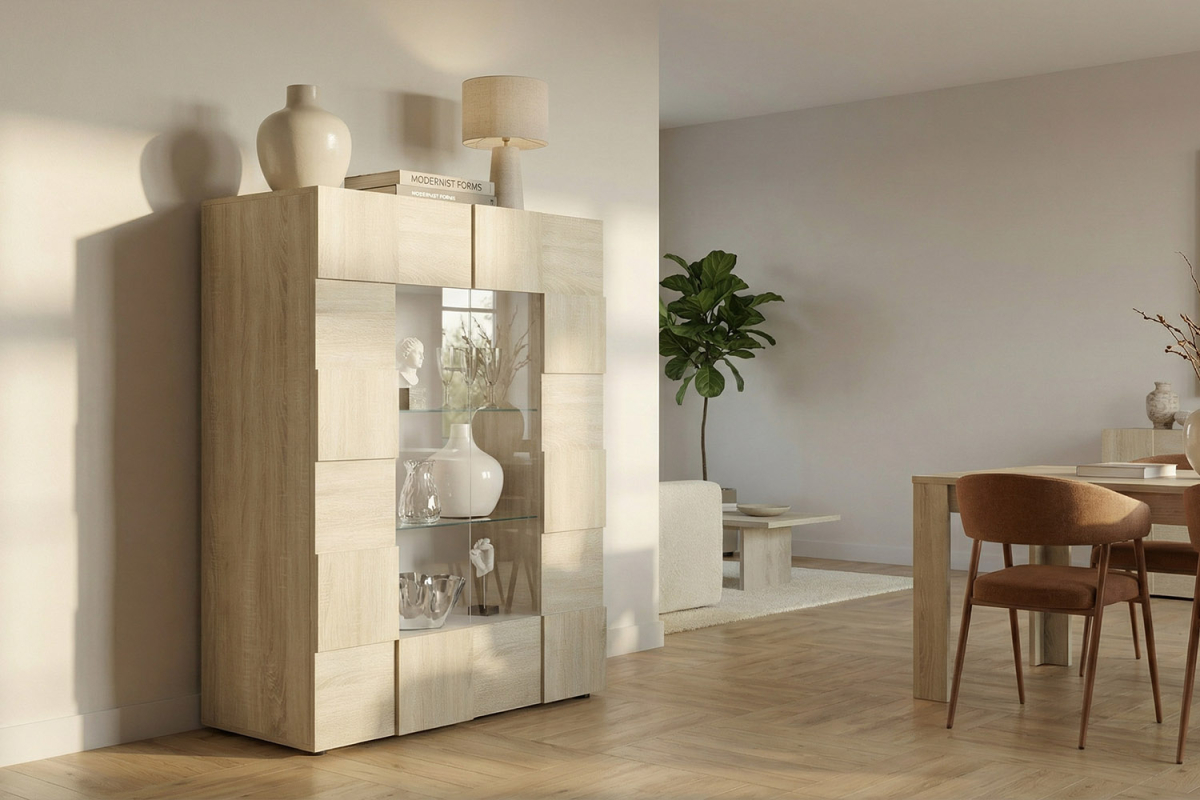 Vaisselier 2 portes vitrées Calvi – Rangement raffiné