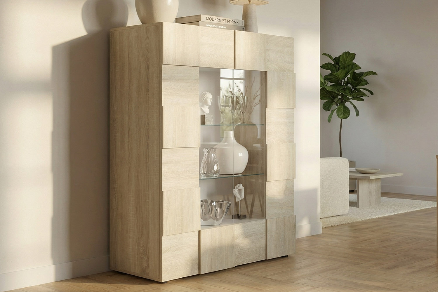 Vaisselier 2 portes vitrées Calvi – Rangement raffiné