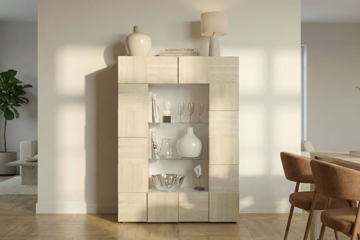 Vaisselier 2 portes vitrées Calvi – Rangement raffiné