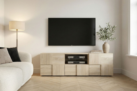 Meuble TV 2 portes 1 tiroir 180 cm Calvi – Élégance et fonctionnalité