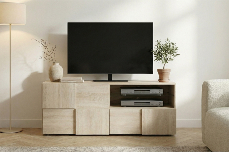 Meuble TV 1 porte 1 tiroir 120 cm Calvi – Design et praticité