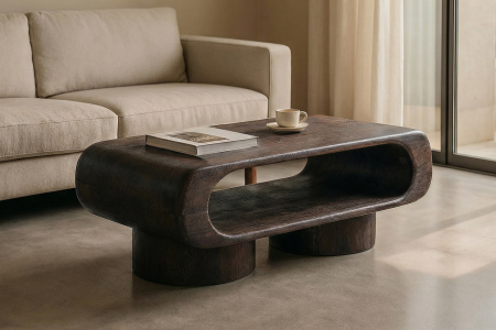 Table basse Senza 122 cm en manguier massif – Mobilier haut de gamme