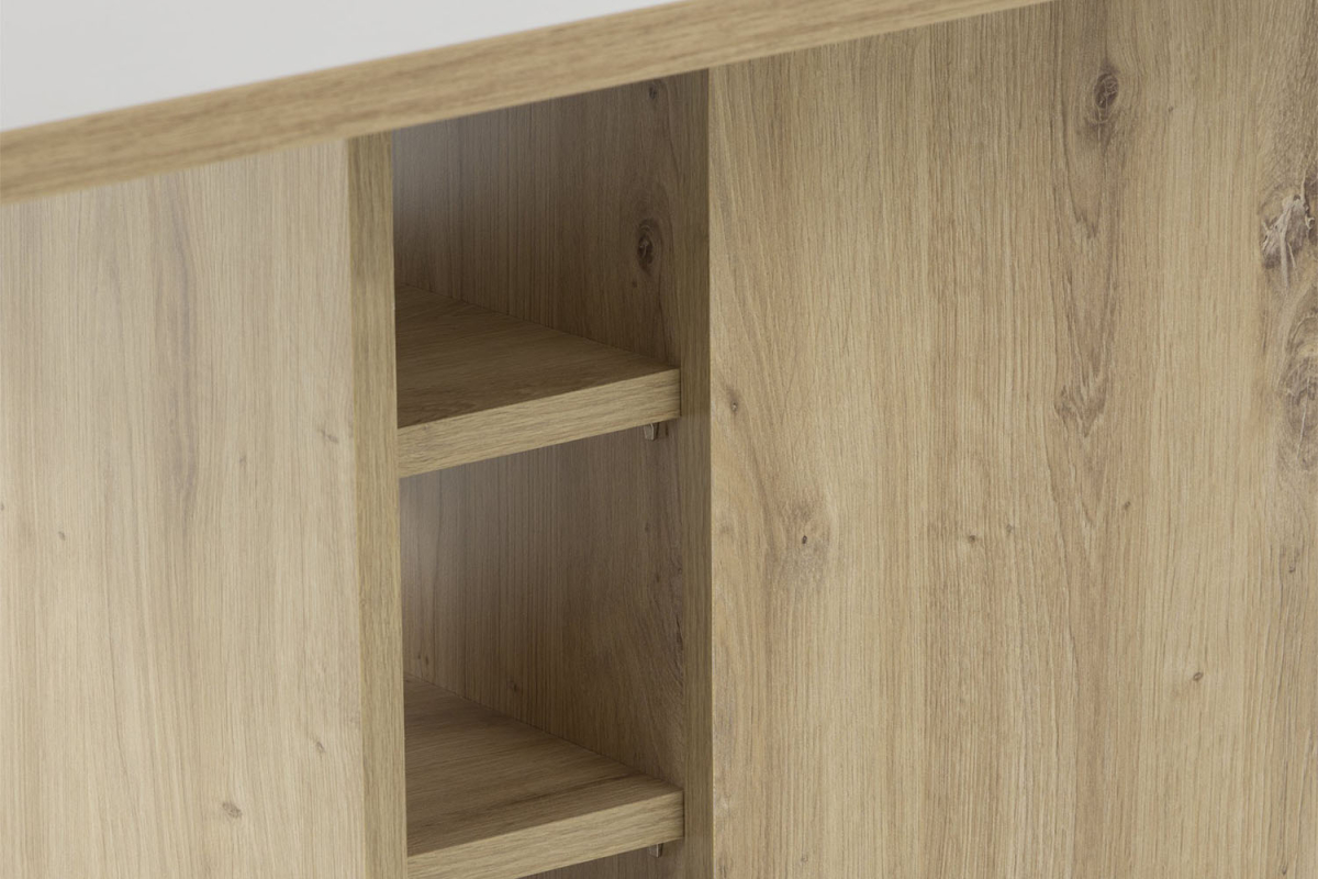 Table à manger 120x80 avec rangements | Design bois clair