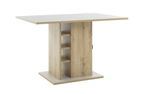 Table à manger 120x80 avec rangements | Design bois clair