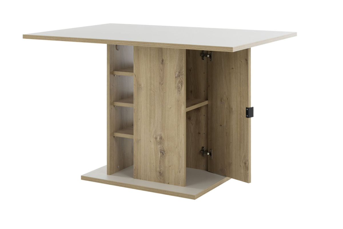 Table à manger 120x80 avec rangements | Design bois clair