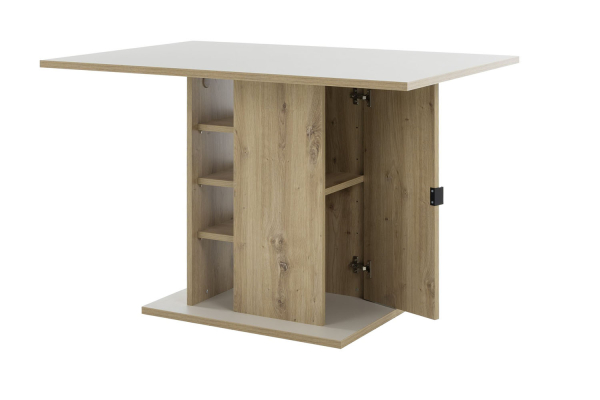 Table à manger 120x80 avec rangements | Design bois clair