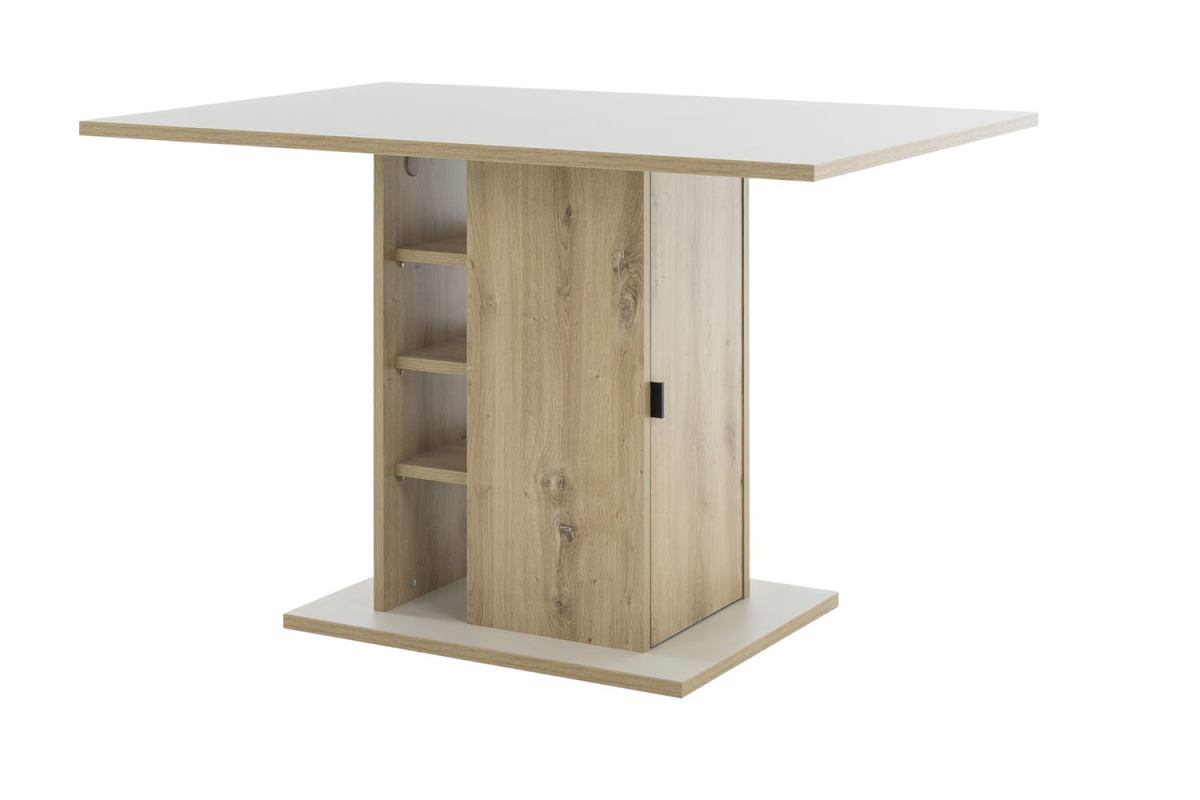 Table à manger 120x80 avec rangements | Design bois clair