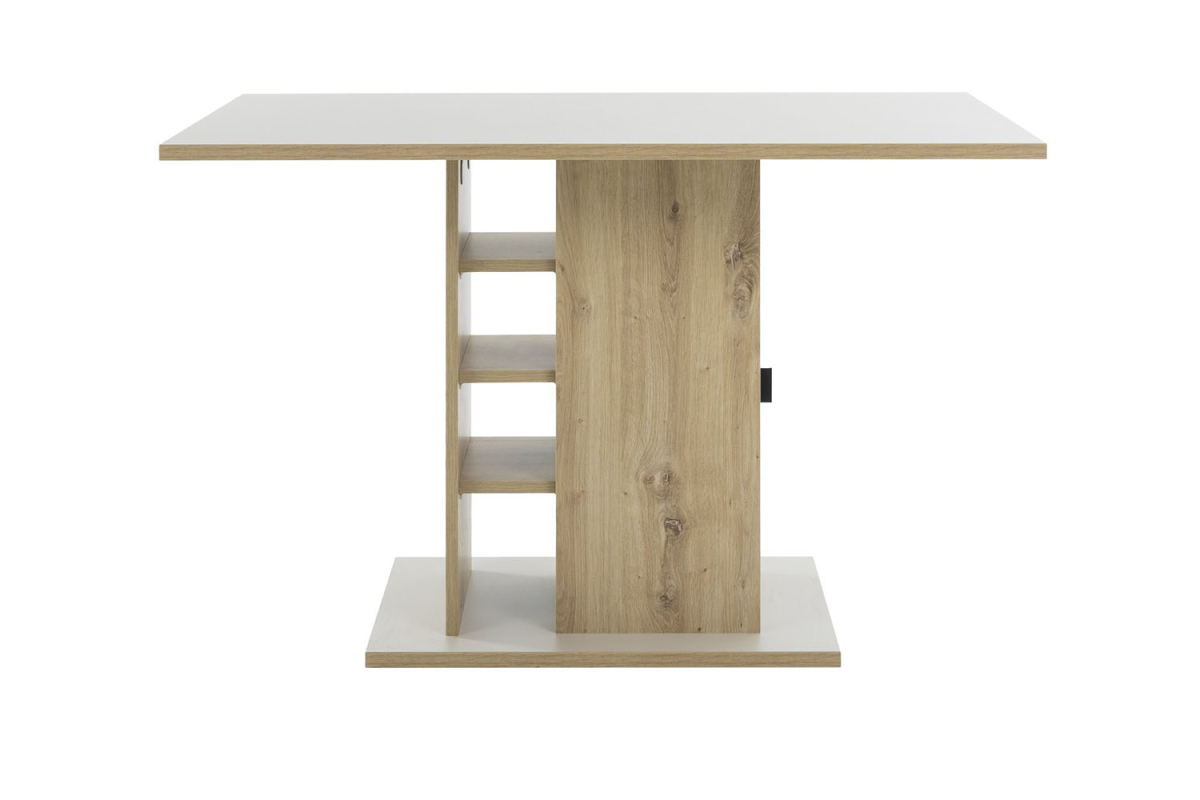 Table à manger 120x80 avec rangements | Design bois clair