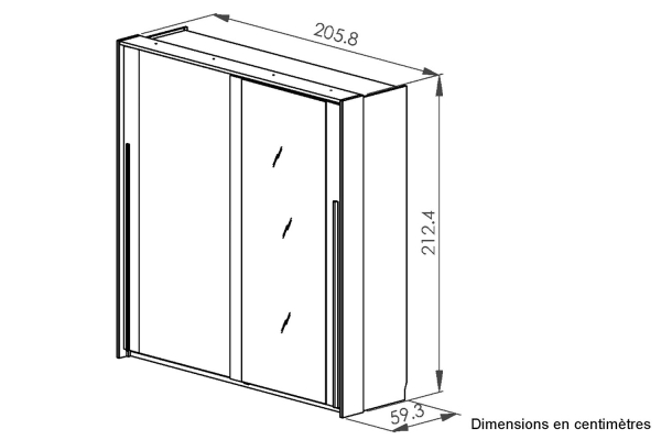 Armoire 2 portes coulissantes design bois naturel et rangements pratiques